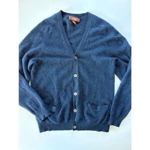 Tasso Elba 100% Cashmere navy V-neck small